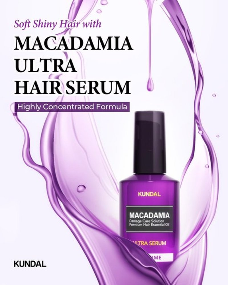 KUNDAL Intense Repair with Macadamia Damage Care Hair Serum [Pink Grapefruit]- Premium Hair Essential Oil, Ultra Nourishing., Natural Ingredients. 100ml(3.38 fl oz)