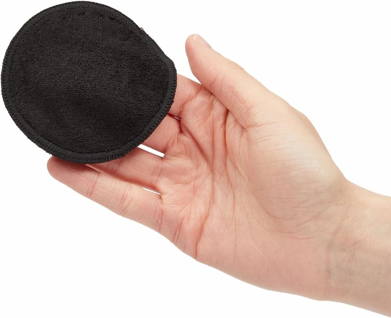 Reusable Cotton Rounds - 18 Pack for Makeup Removal | Bamboo Holder & Mesh Storage Bag (Black)