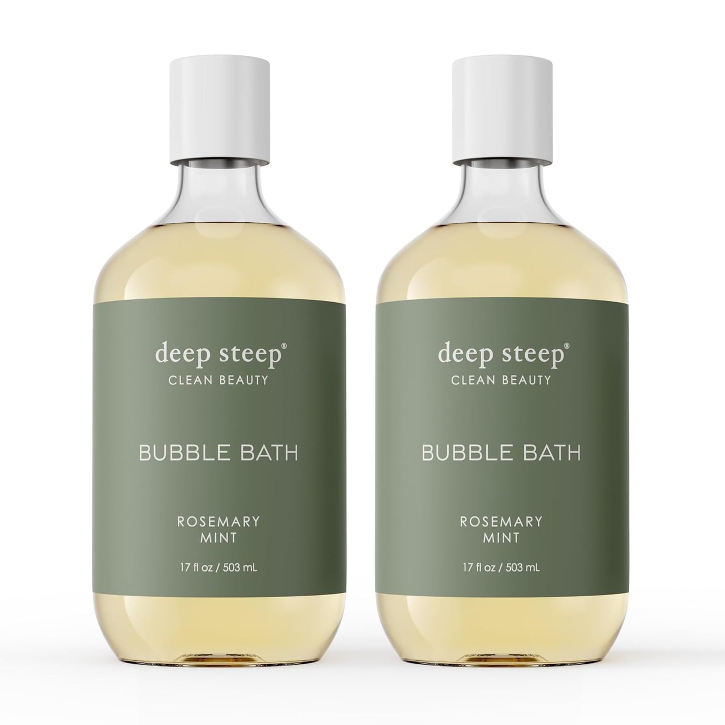 Deep Steep Bubble Bath, Lavender Chamomile, 17 oz (Pack of 2) – Soothing Soak with Shea Butter, Argan Oil, Aloe Vera & Coconut Oil – Vegan, Sulfate-Free, PH-Balanced Clean Beauty