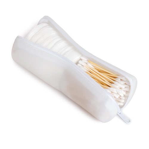 Visfresh Cotton Round Swab Travel Case, 2 in 1 Portable Hair Accessories Organizer, Hair Tie Organizer, Hair Tie Holder, Bobby Pin Holder, Travel Qtips Case, Purse Organization, Floss Holder