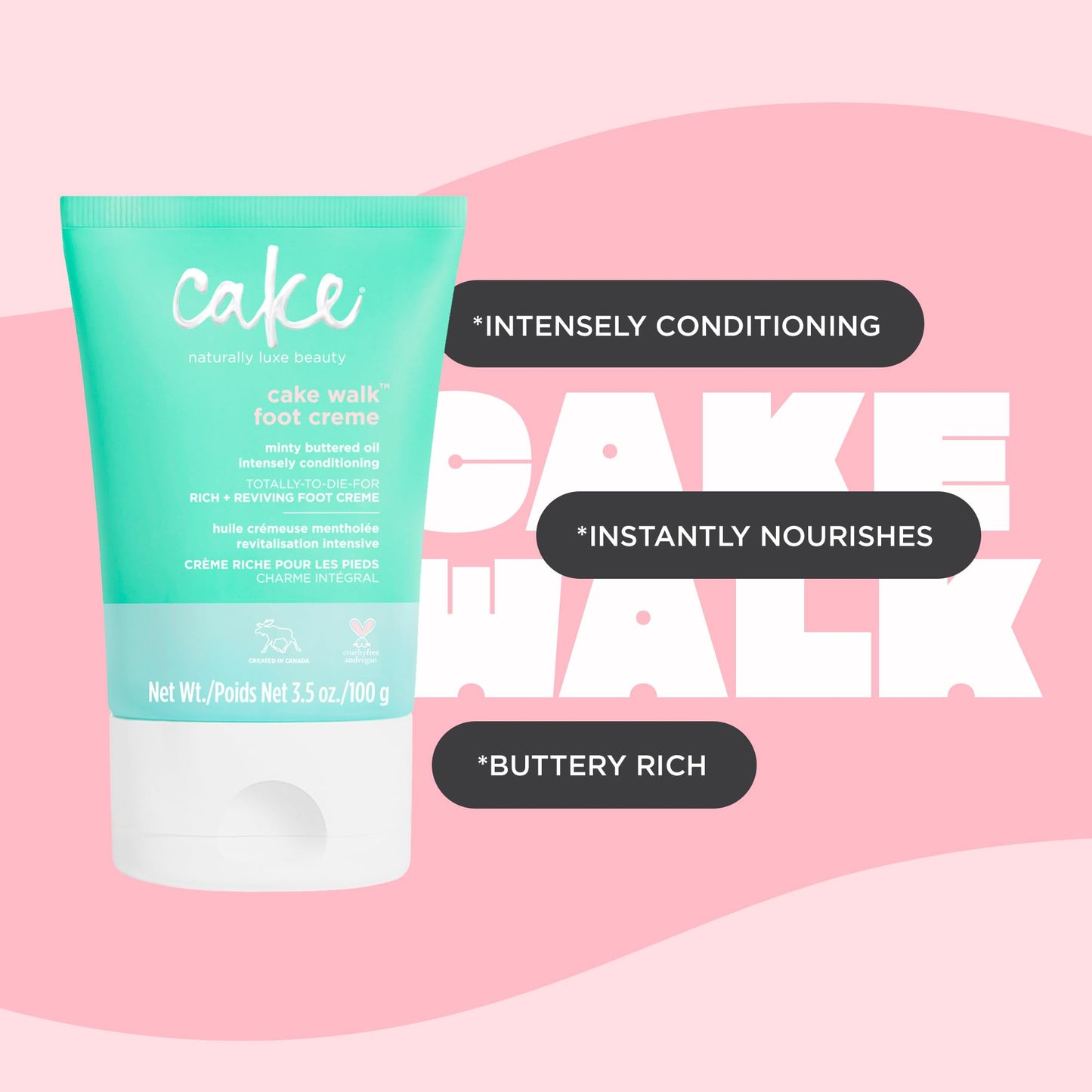 Cake Beauty Walk Triplemint Foot Crème, 3.5 Fluid Ounce