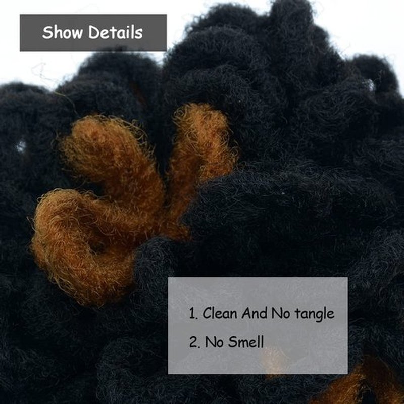 Yinmei Baibian Dreadlock Bun Drawstring Ponytail Faux Locs Petal Braided Afro Puffs Hair Pieces Clip in on Braids Hairpieces Synthetic Dread Petal Buns Hair Extensions(1B&30#)