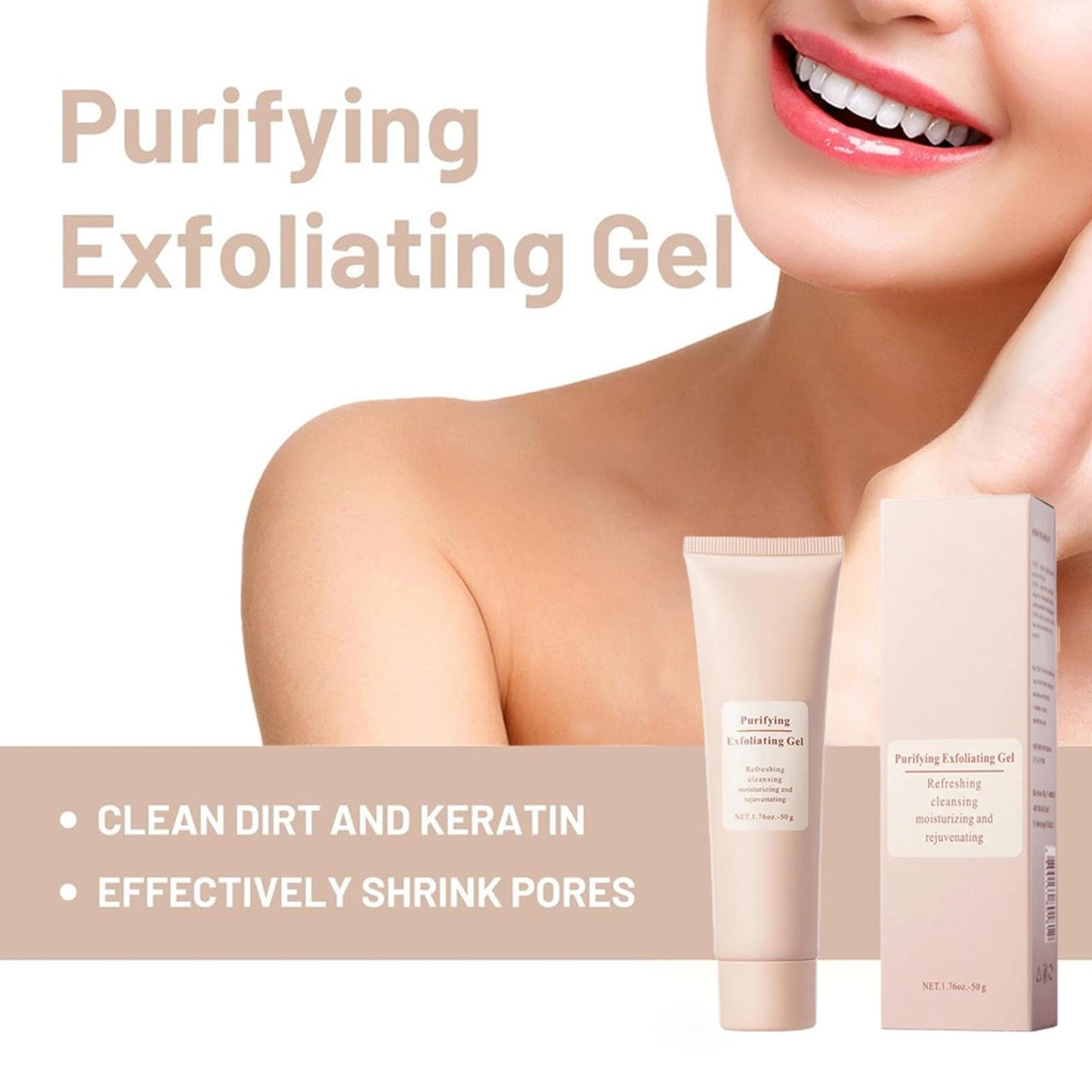 Purifying Face & Body Exfoliating Cream - Gel Scrub for Face & Body