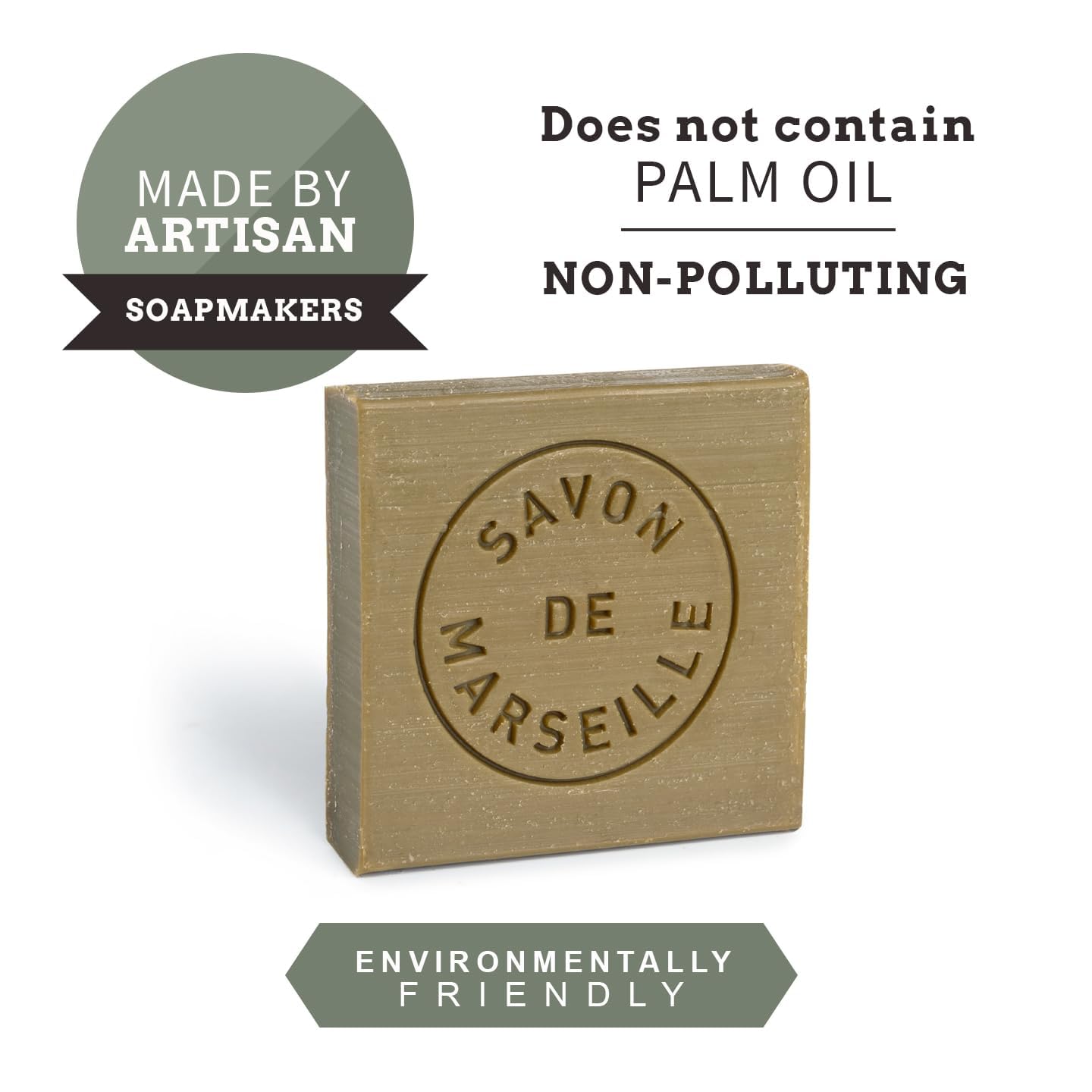 Fer à Cheval Savon de Marseille Olive Oil Soap Cubes – Traditional French Soap Bars, Palm Oil Free, Extra Gentle Cleansing – 4 x 65 g/2.29 oz, Pack of 2 (Artisan-Made in Marseille, France)