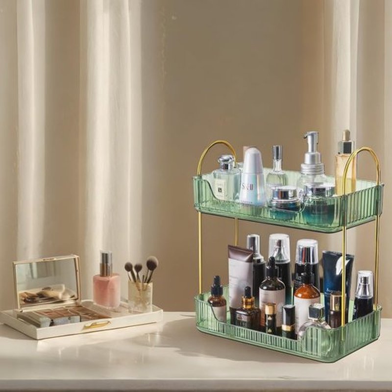 Tidyladyo 2-Tier Vanity Organizer for Bathroom Countertop, Makeup and Skincare Shelf Stand, Space-Saving Cosmetic Storage for Dresser, Counter, and Vanity Top