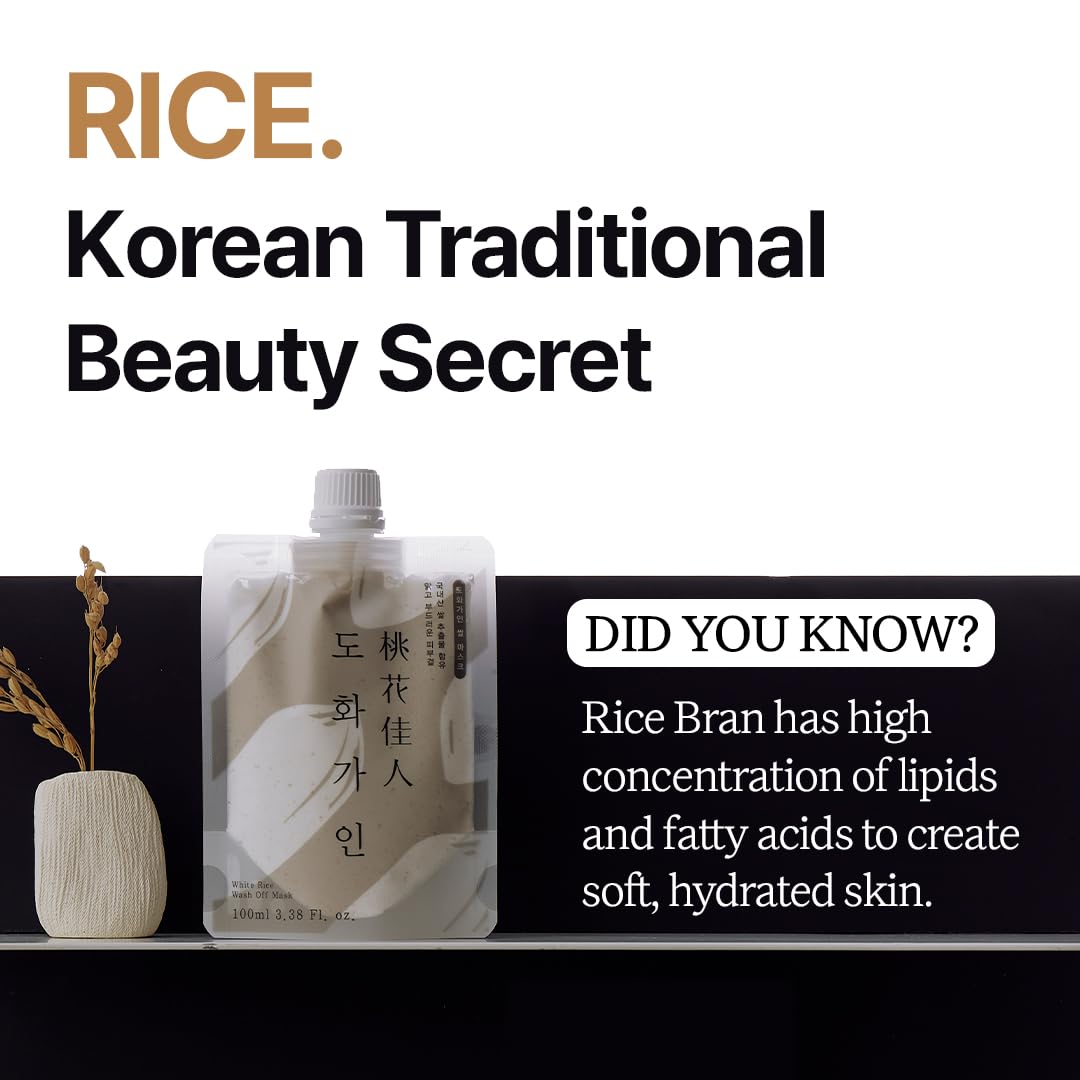 House of Dohwa, White Rice Wash off Facial Mask l Daily Skincare Essential Korean Skin Care Produced from Domestically Harvested Ingredients, Gentle Hydrating & Soothing l 3.38 fl. Oz