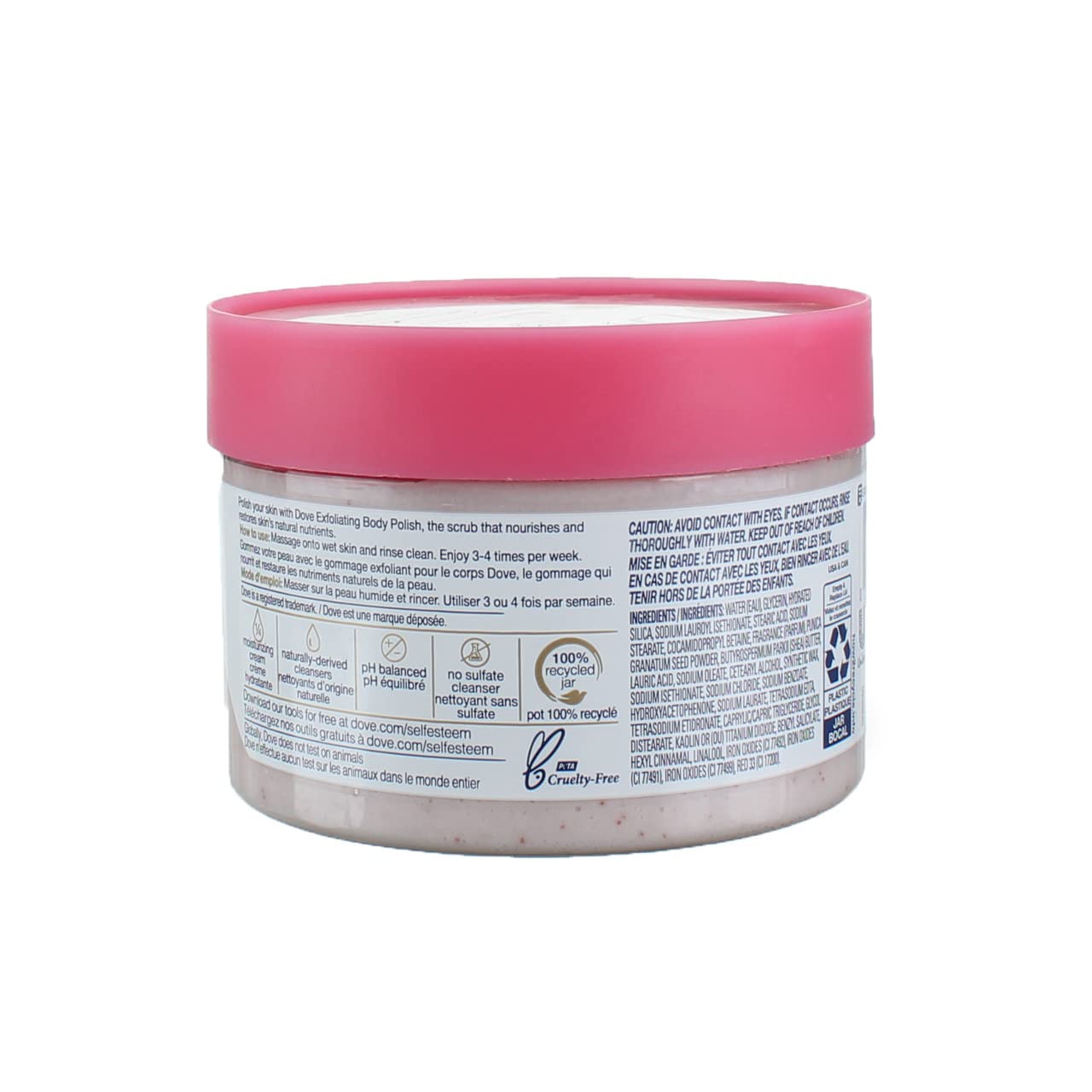 Dove Exfoliating Body Polish Scrub with Almond & Mango Butter - 10.5 oz (4 Count) for Dry Skin