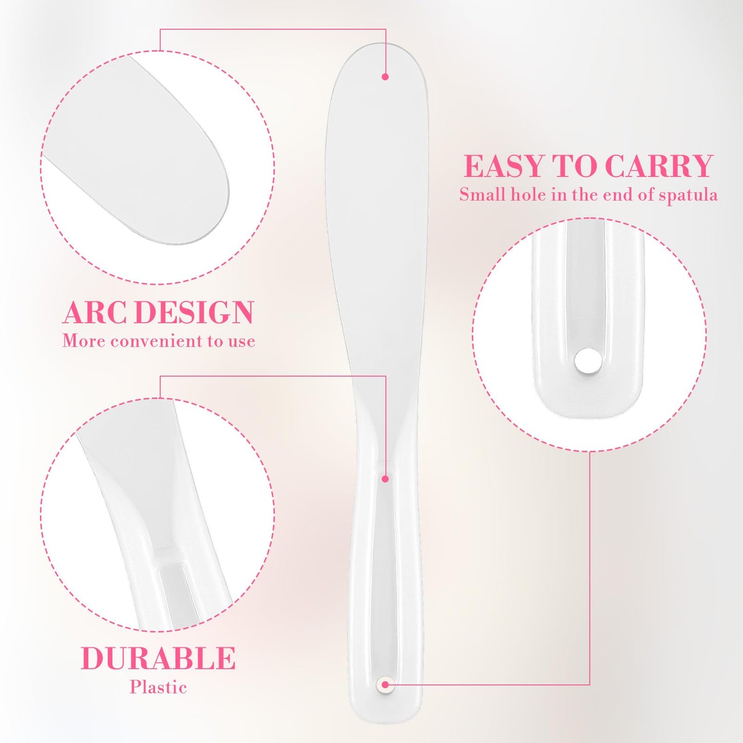 Abeillo 10 Pcs Plastic Cosmetic Spatula Large Makeup Spatula Plastic Facial Spatulas Body Lotion Applicator Face Mask Spatulas for Skincare and Makeup Application