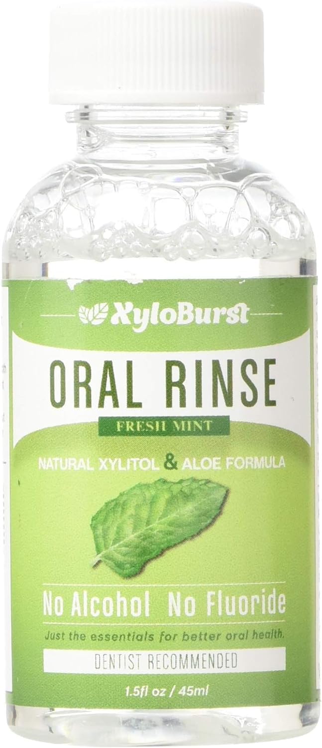 Xyloburst Oral Rinse Mouthwash - Natural Xylitol Mouthwash | Fluoride Free Mouth Wash | Alcohol Free Mouthwash | Fresh Mint Mouth Rinse | SLS Free | Travel 10-Pack