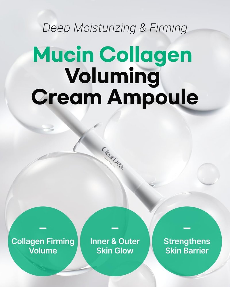 Mucin Collagen Duo - Hydrogel Mask & Voluming Cream Ampoules for Hydration & Elasticity | 5 Sheets & 2 Count