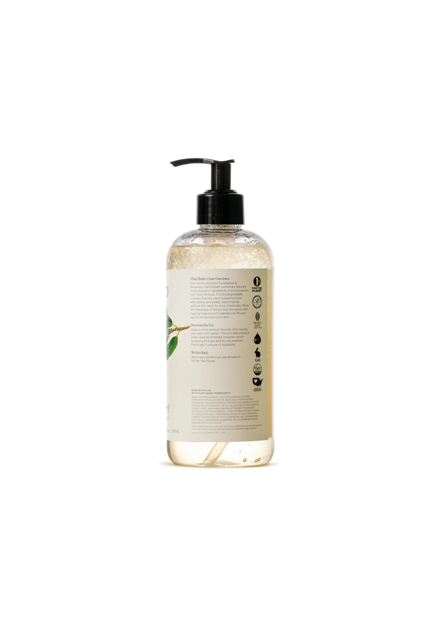 Koala Eco Hand Wash - with Australian Lemon Scented Eucalyptus & Rosemary Essential Oil - 24oz