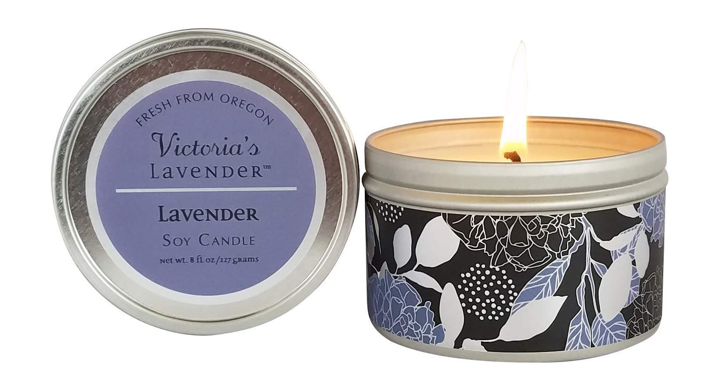 Lavender Luxury Scented Candles 8 Oz - Scented Candles for Home and Relaxation with Essential Oil, Ideal Soy Wax Aromatherapy, Made in the USA, Aesthetic & Romantic by Victoria's Lavender