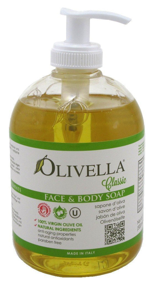 Olivella Liquid Soap 16.9 oz - Natural Olive Oil Cleanser (2 Pack)