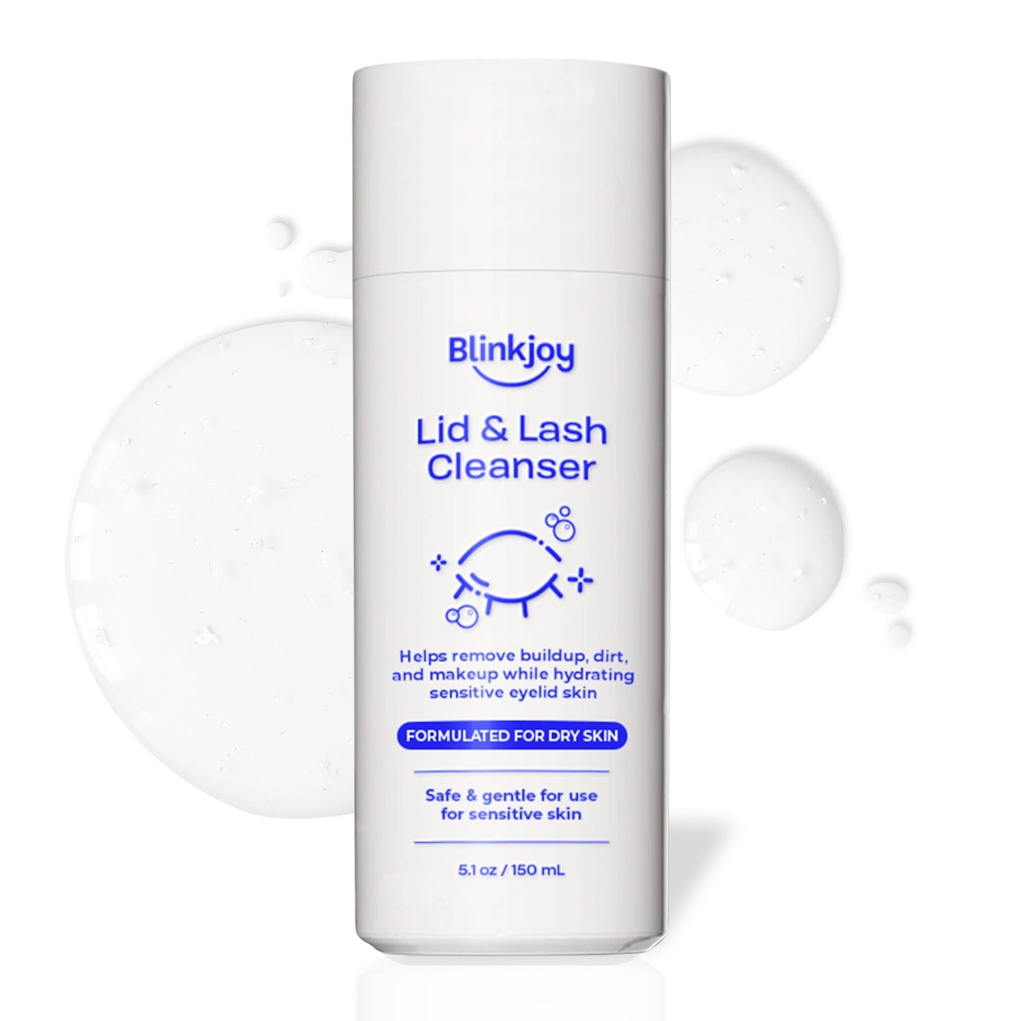 Blinkjoy Lid & Lash Cleanser - Optometrist Recommended for Demodex, Blepharitis, and Dry Eyes - Helps Remove Buildup, Dirt, Oil, and Makeup