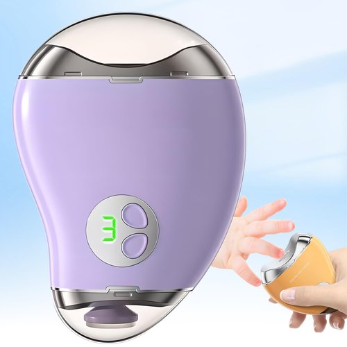 2 in 1 Electric Polishing Automatic Nail Clippers, 2025 Upgraded Electric Nail Clippers for Adults, Electric Toe Nail Clippers for Thick Toenails Seniors, Finger Nail Clippers Nail Trimmer (Purple)