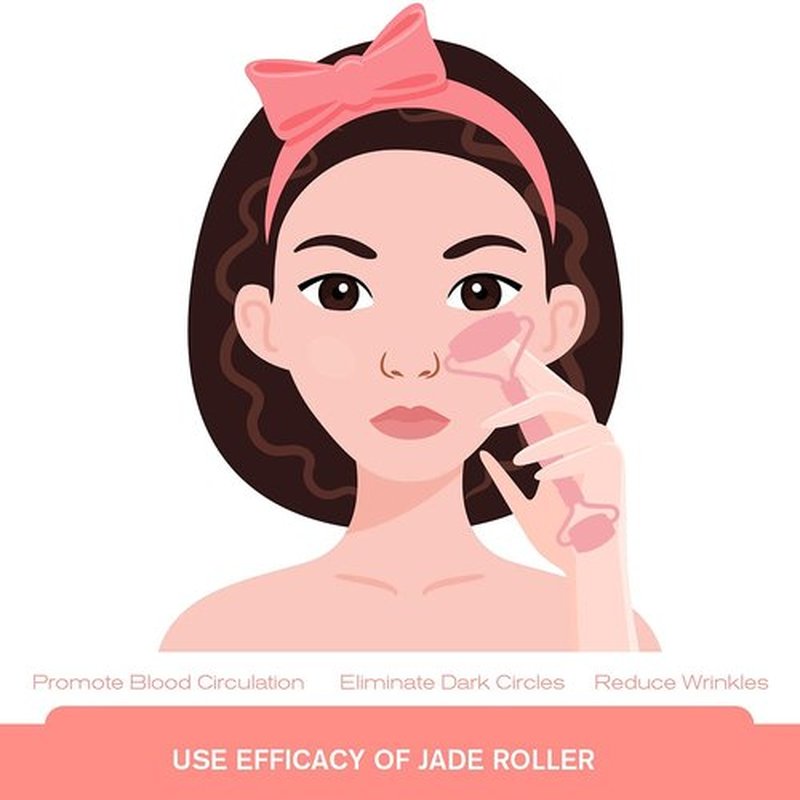 Jade Roller and Gua Sha Set - Anti Aging Rose Quartz Face Roller Massager & Guasha Tool for Face, Eye, Neck - Natural Beauty Skin Care Tools Body Muscle Relaxing Relieve Wrinkles (Pink)