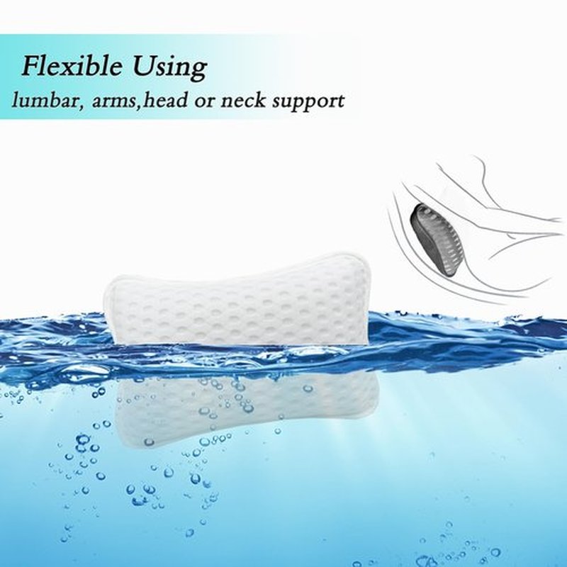 Bath Pillows for tub,Home Spa Pillows for Bathtub, Hot Tub,Head and Neck Support with 2 Strong Suction Cups,White