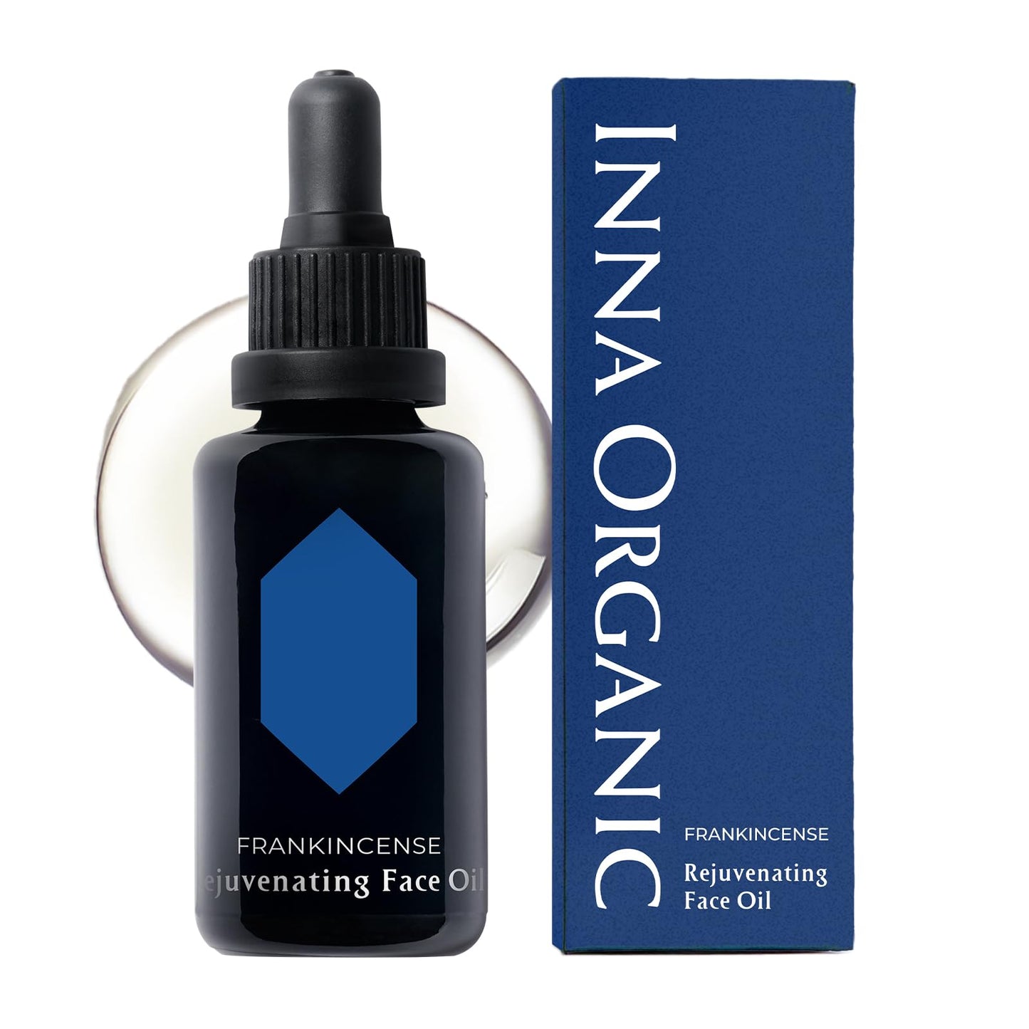 INNA ORGANIC Organic Rejuvenating Face Oil, Anti-aging, Wrinkle Care & non-greasy, EWG & COSMOS Certified | Frankincense Essentil OIls Infused Skincaer | Luxury Clean Beauty