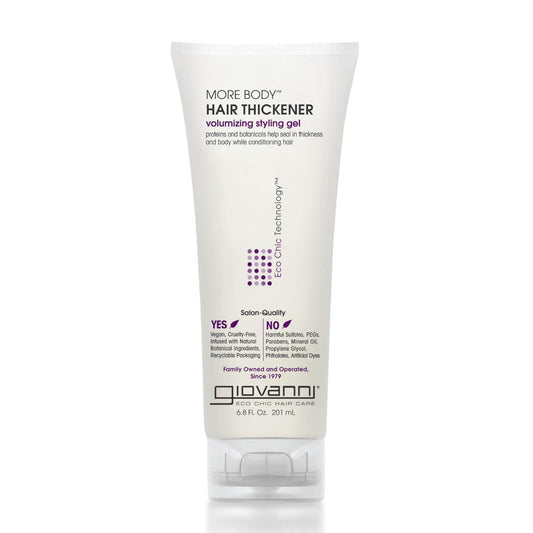 Giovanni More Body Gel - Volumizing Hair Thickener & Split End Sealer, 6.8 oz (Pack of 3) - Paraben-Free & Color Safe