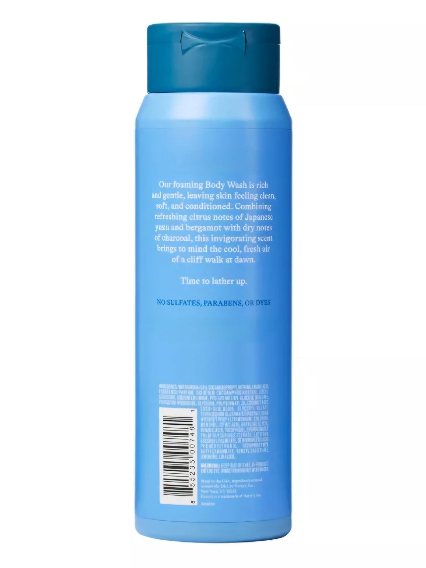 Harrys Gel-Body Wash/STONE: an invigorating scent of minerals & citrus - Japanese Yuzu, Charcoal, Bergamot - 16oz
