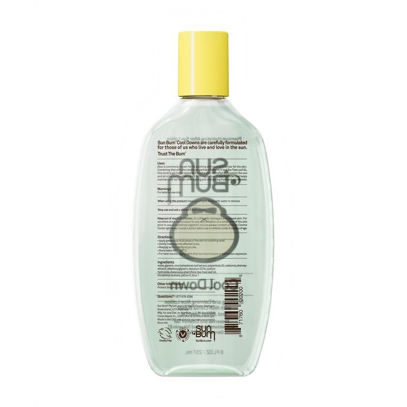 Sun Bum Cool Down Aloe Vera Gel - Vegan After Sun Care to Soothe and Hydrate Sunburn - 8 oz