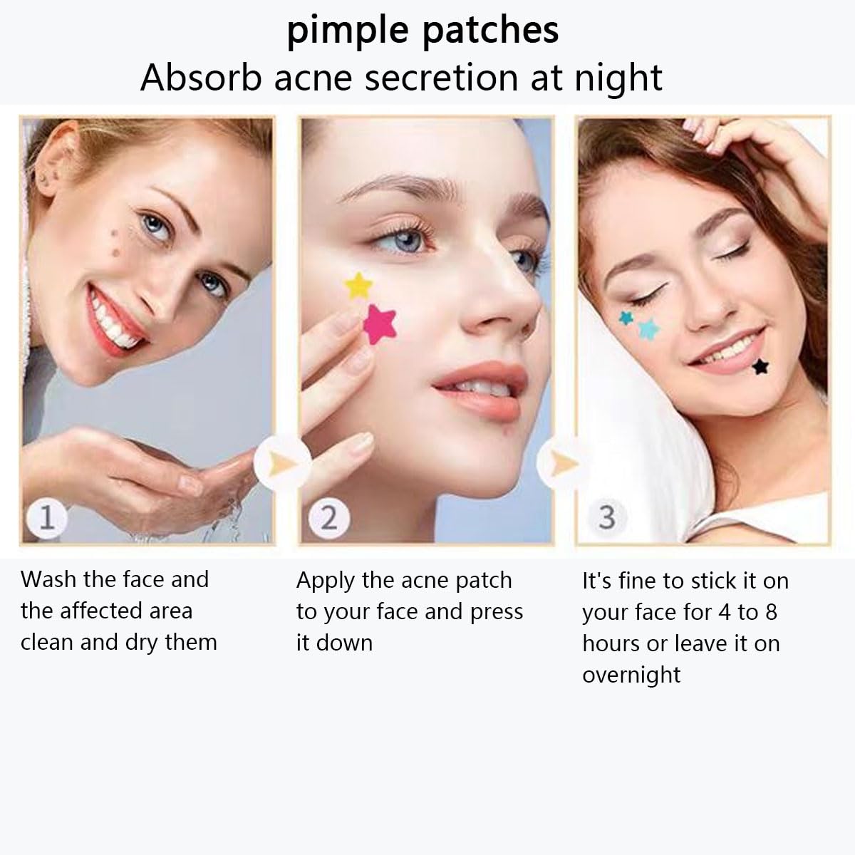 Pimple Patches for Face, 153 pcs Acne Patches, Cute Zit Covers for Face, Spot Stickers with Tea essential oil ， Salicylic Acid and Cica Oil