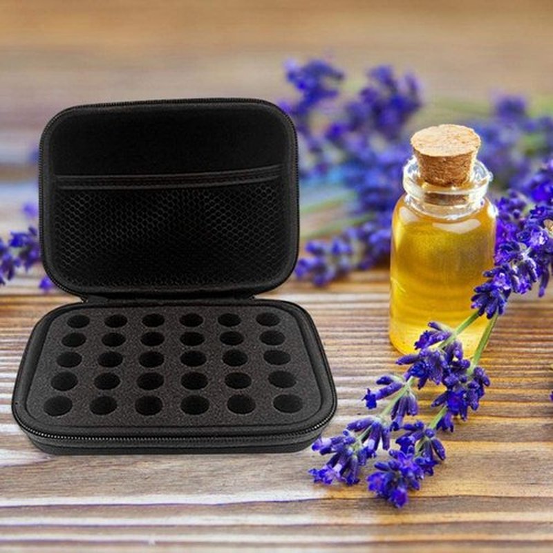 DHXYZZB myonly Essential Oils Carrying Case Holds 30 Grids for 1-3ML Roller Bottles Storage Organizer Bag Hard Shell for Home, Travel, and Presentations(Black)