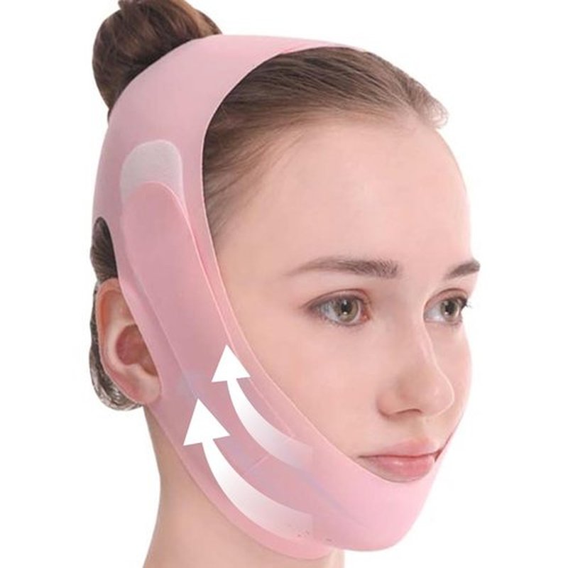 Habodd Chin Strap for Sleeping Face Lift Reusable V Line Mask Chin Strap for Double Chin Facial Shaping Belt Jawline Shaper Face Tightener Jaw Exerciser Face Lifting Anti Sagging Pink