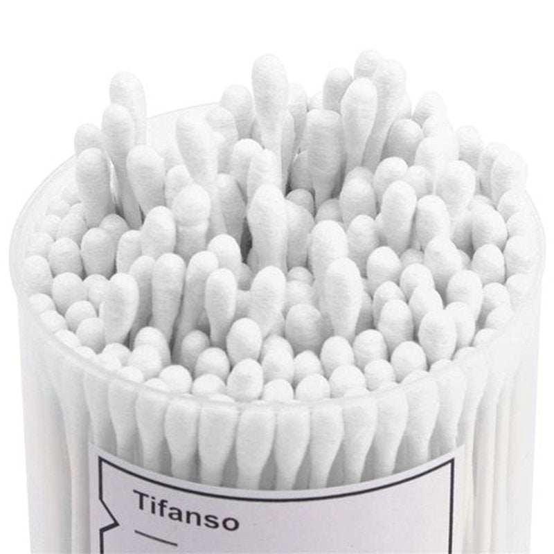 Cotton Swabs, tifanso 200 Count Natural Double Tipped Cotton Bubs, Cruelty-Free Cotton Swabs, Chlorine-Free Hypoallergenic (White)