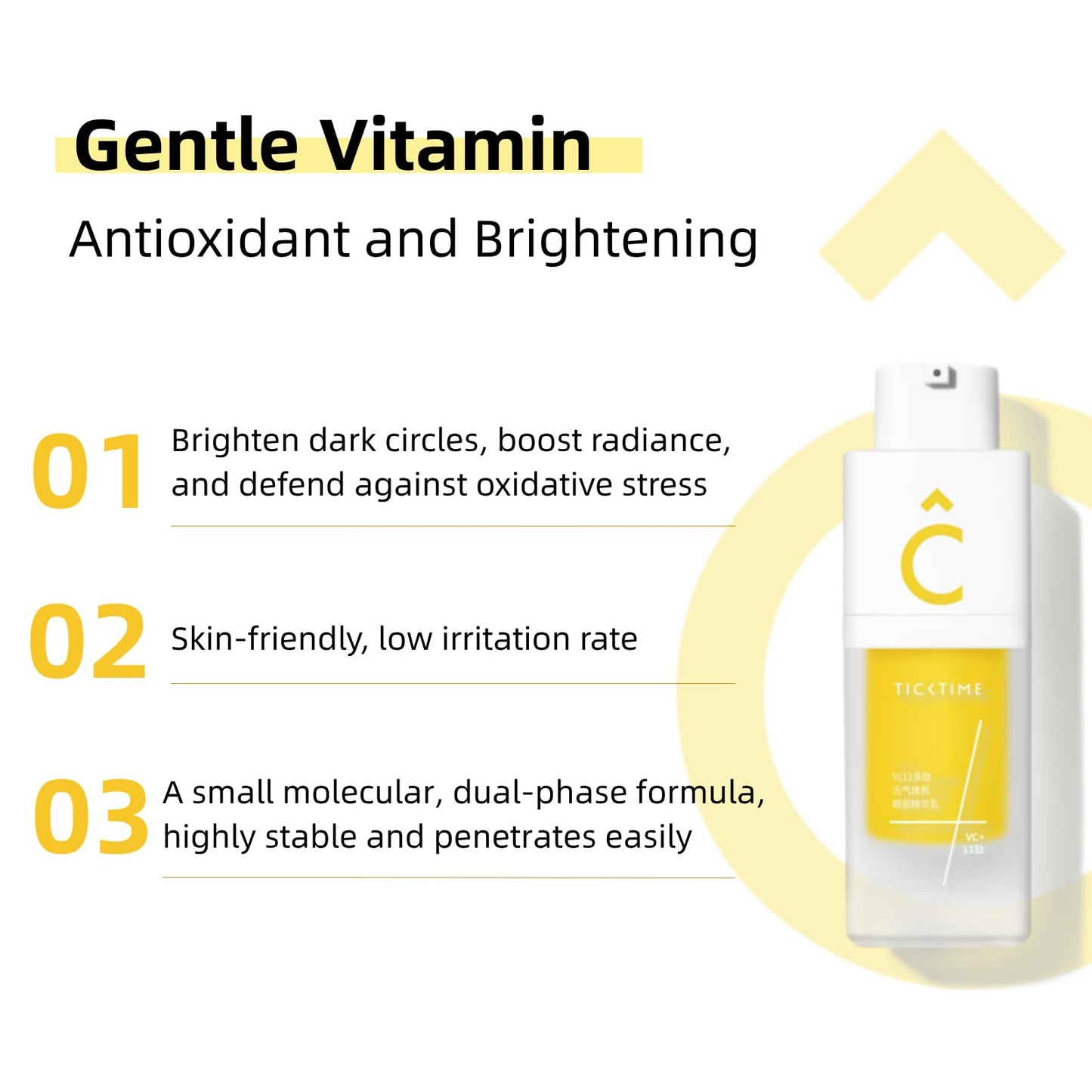 VC 11 Multi-Peptides Eye Serum 10% Triple Vitamin C & 11 Multi-Peptides for Dark Circles, Puffiness & Wrinkles, Sensitive-Skin Safe, 15ml