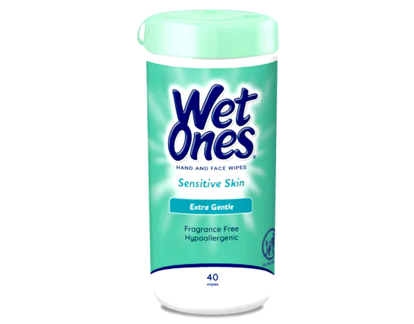 Wet Ones Hand and Face Wipes, Unscented | Wet Ones Sensitive Skin Wipes for Hands and Face, 40 ct. Canister