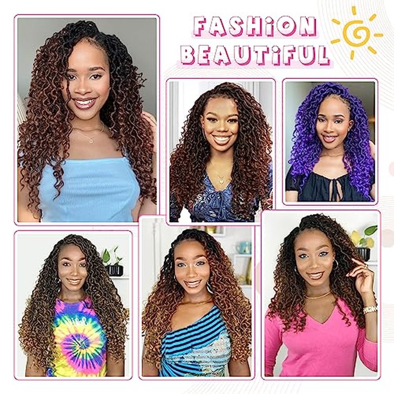Fulcrum Goddess Locs Crochet Hair 12 Inch, 8 Packs New Faux Locs Crochet Hair for Black Women, Crochet locs with Curly Ends (12Inch (Pack of 8), 1B/Purple#)