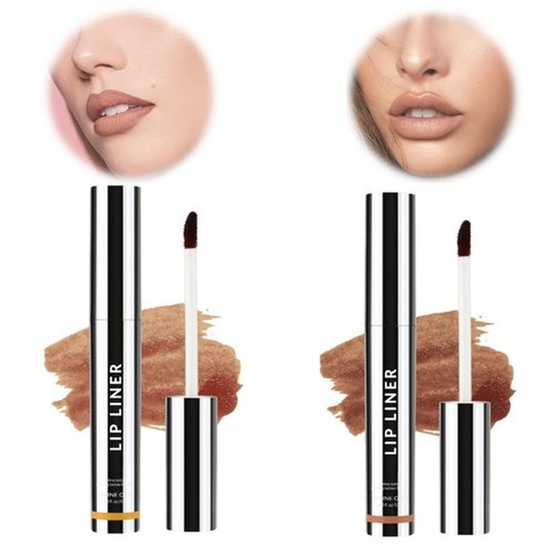 Qorva Peel off Lip Liner Stain, Qorva Lipstick, Timbersonic Peel off Lip Stain, Lip Stains for Women, Matte Nude Lip Tattoo Liner, Lip Stain Peel off Long Lasting Waterproof (Dark Brown+Light Brown)