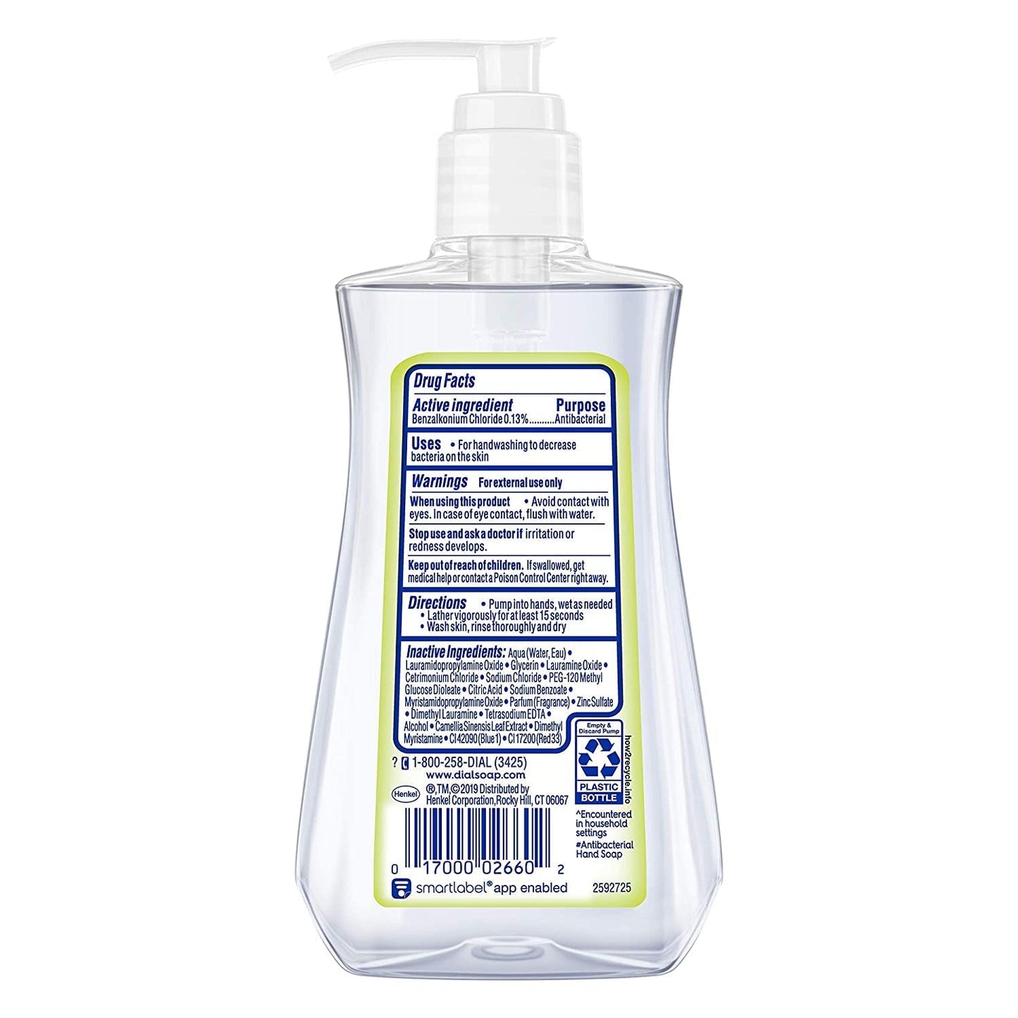 Dial Anti-Bacterial Liquid Soap with White Tea - 7.5 oz Pump (Pack of 6)