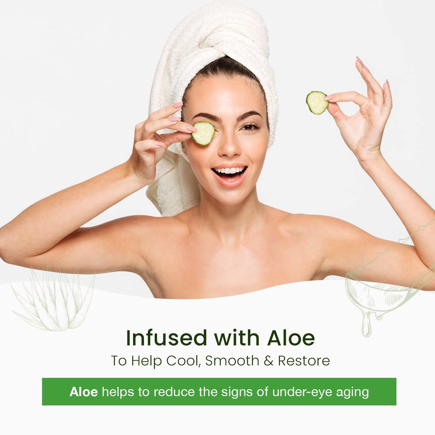 Natural Chemist Cucumber & Aloe Under Eye Patches - Soothing, Anti-Aging, Cooling, Hydrating, Dermatologist Tested, Cruelty Free Korean Skin Care For All Skin Types - 25 Pairs (5 Pack)