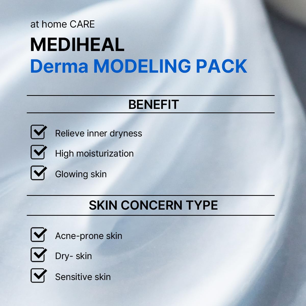Mediheal Derma Modeling Pack (Hyaluronate)*2 - Deep Hydrating For Moist Skin - Easy DIY Home Spa Kits, Hydrating Icy Jelly Mask For Skin Refreshment