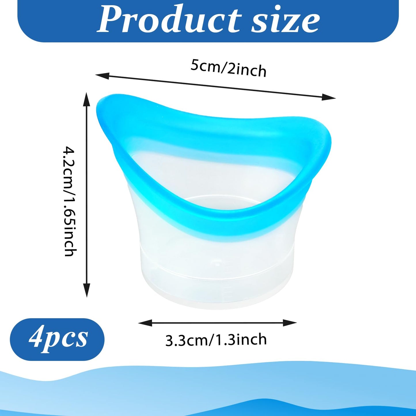 Ptwola 4pcs Eye Wash Cup Eye Wash Bath Kit Silicone Eye Cleaning Cup for Eye Rinse Portable Eye Care Tool Reusable Eye Cleaner for Quick Refresh & Relief Tired Eyes Cleaning Eye Dust Makeup Irritants