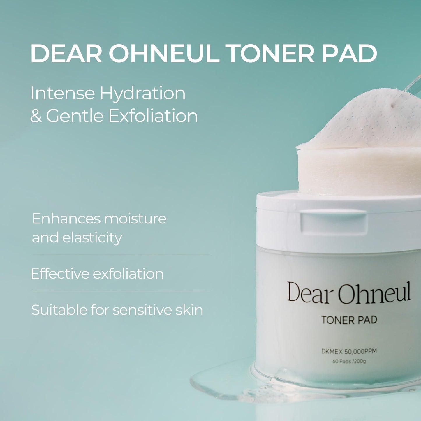 Dear Ohneul Singreen Donkey Toner Pad – 60 Pads (7.05 oz) | Pore-Tightening & Hydrating | Smooth, Radiant Skin with Donkey Milk | Gentle Exfoliation & Soothing Effect | Korean Skincare Essential