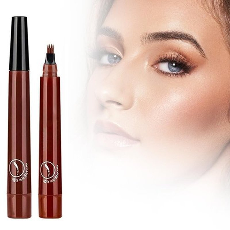 Upgrade 2PCS Magic Eyebrow Pencil, 2025 New 4-Tip Microblade Brow Pen Magic Eyebrow Pen, Waterproof Microblading Eyebrow Pencil Contouring Pen Natural Gap Filling Eyebrow Makeup Brow Pen (Red Brown)