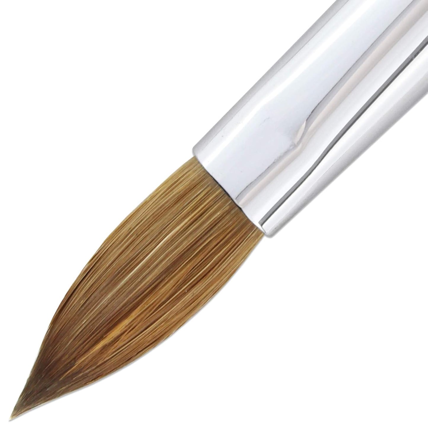pana USA Acrylic Nail Brush100% Pure Kolinsky Hair New Teal Wood Handle with Silver Ferrule Oval Crimped Shaped Style (Size # 10)