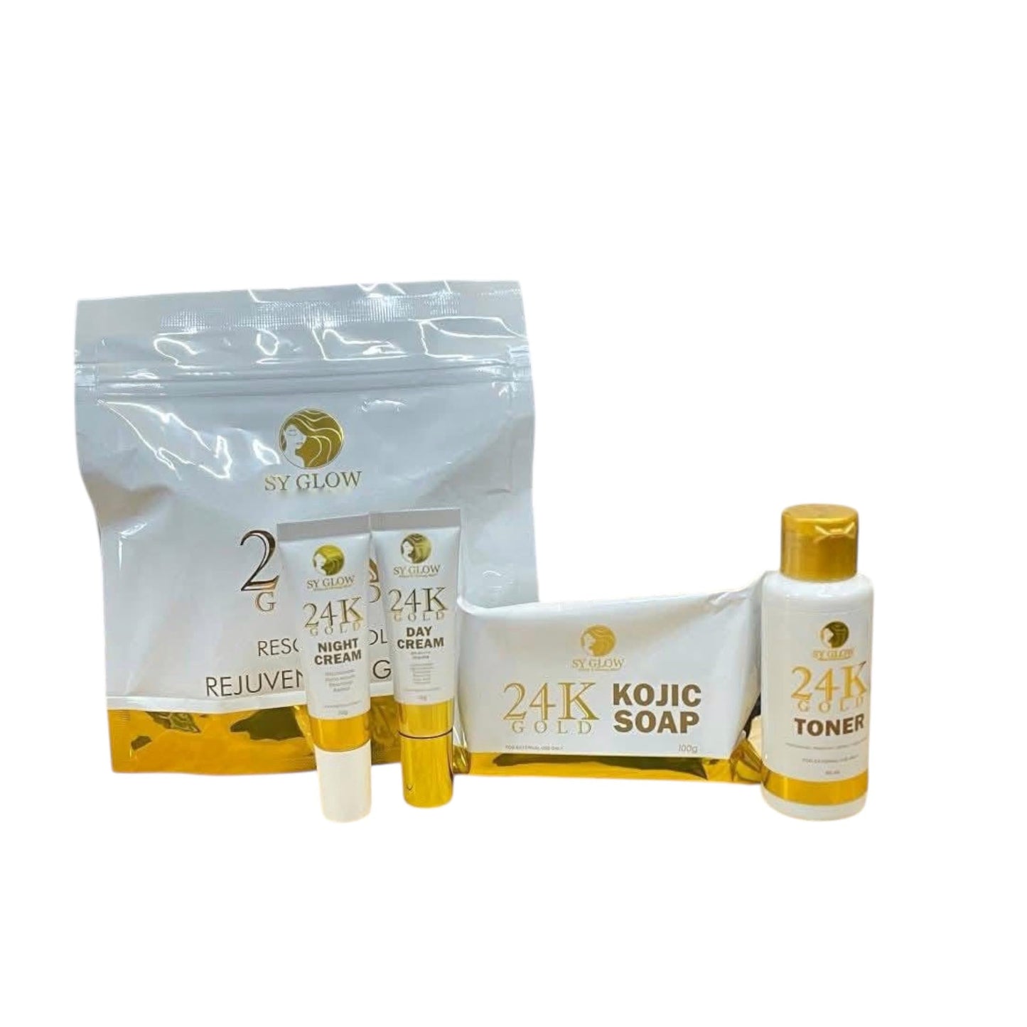 SY GLOW 24K Gold Rejuv Set with Resorcinol & Niacinamide – 4-Step Facial Kit