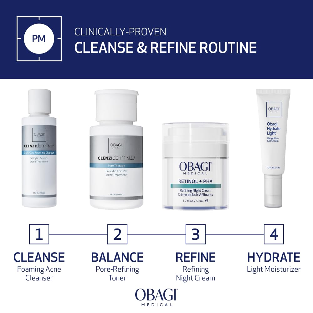 Obagi Medical CLENZIderm M.D. Daily Care Foaming Cleanser with 2% Salicylic Acid and Menthol, Acne Treatment Facial Cleanser for Oily Skin, 4 Fl Oz Pack of 2