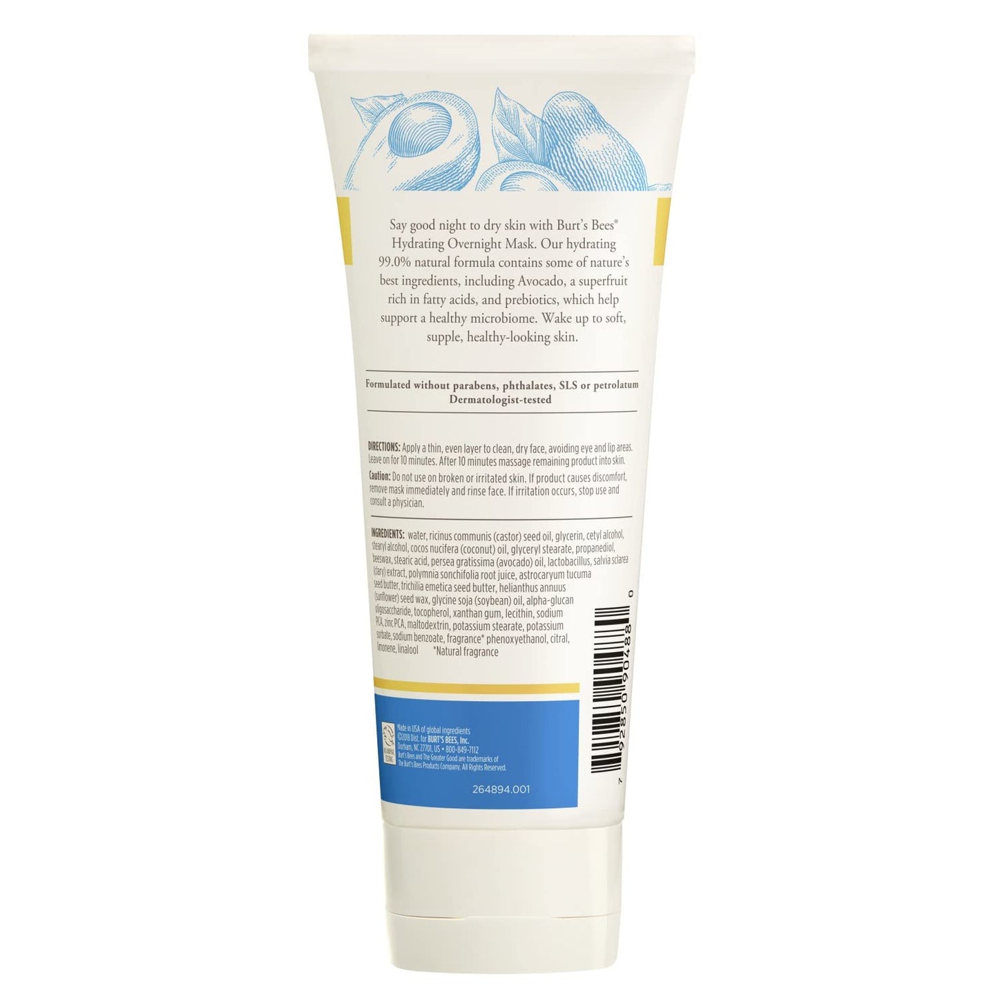 Burt's Bees Hydrating for Unisex, Overnight Mask, 2.5 Oz