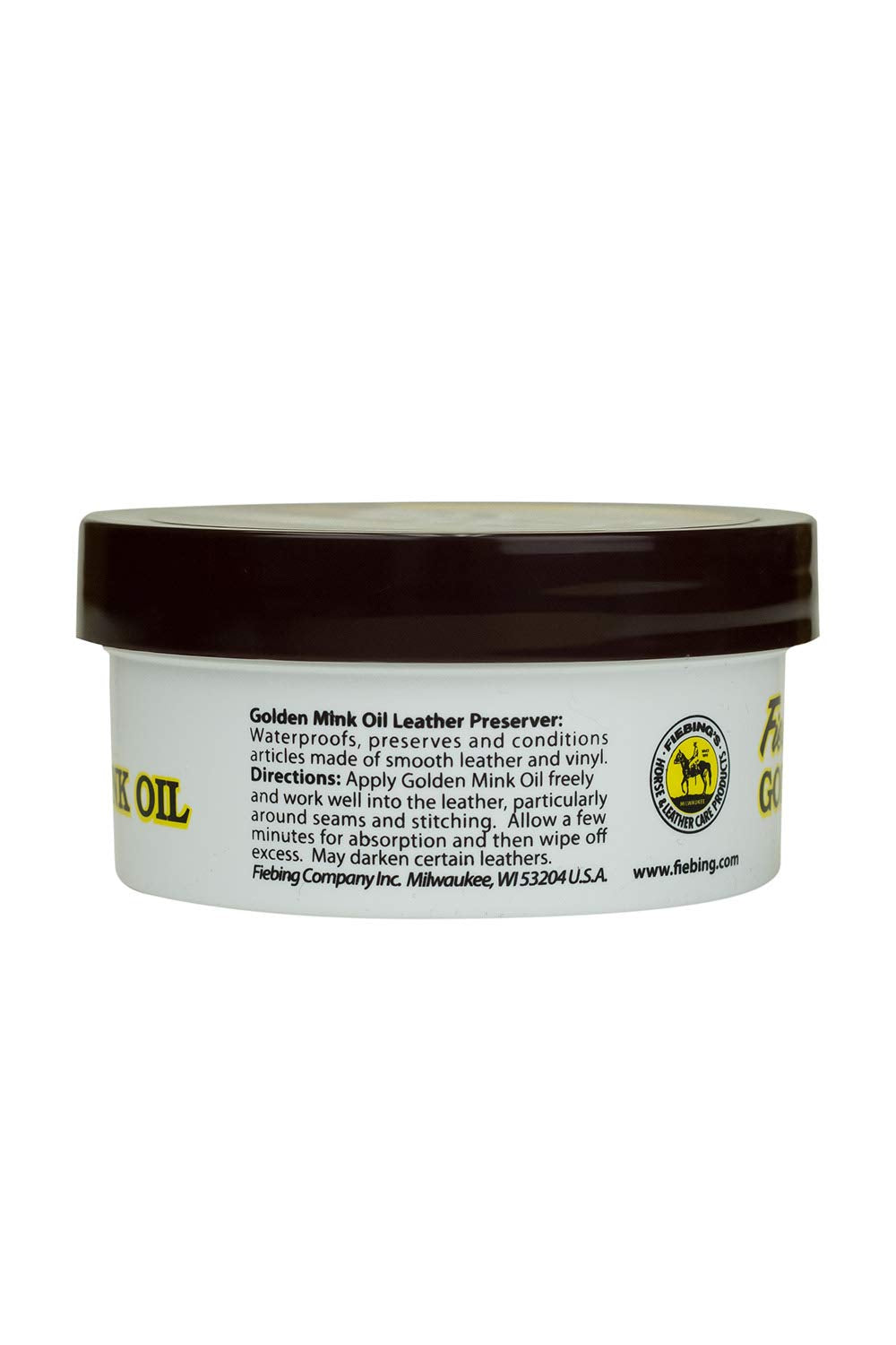 Fiebing's Golden Mink Oil for Leather Boots (6 oz) - Leather Cleaner & Conditioner - Waterproof, Preserve, Soften All Smooth Leathercraft & Vinyl - Prevents Salt Stains - Use On Couch, Shoe, Purse