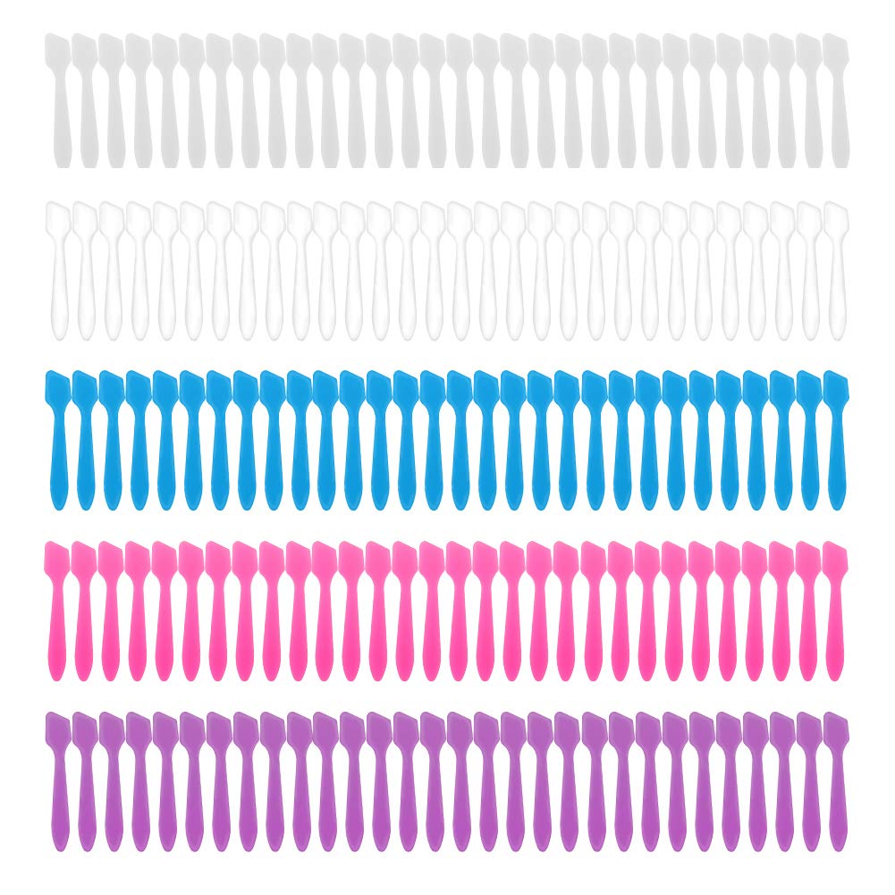 300 Pack MINI Makeup Spatulas, Reusable Cream Tip Spatulas Frosted Cosmetic Spatulas Scoops by Accmor