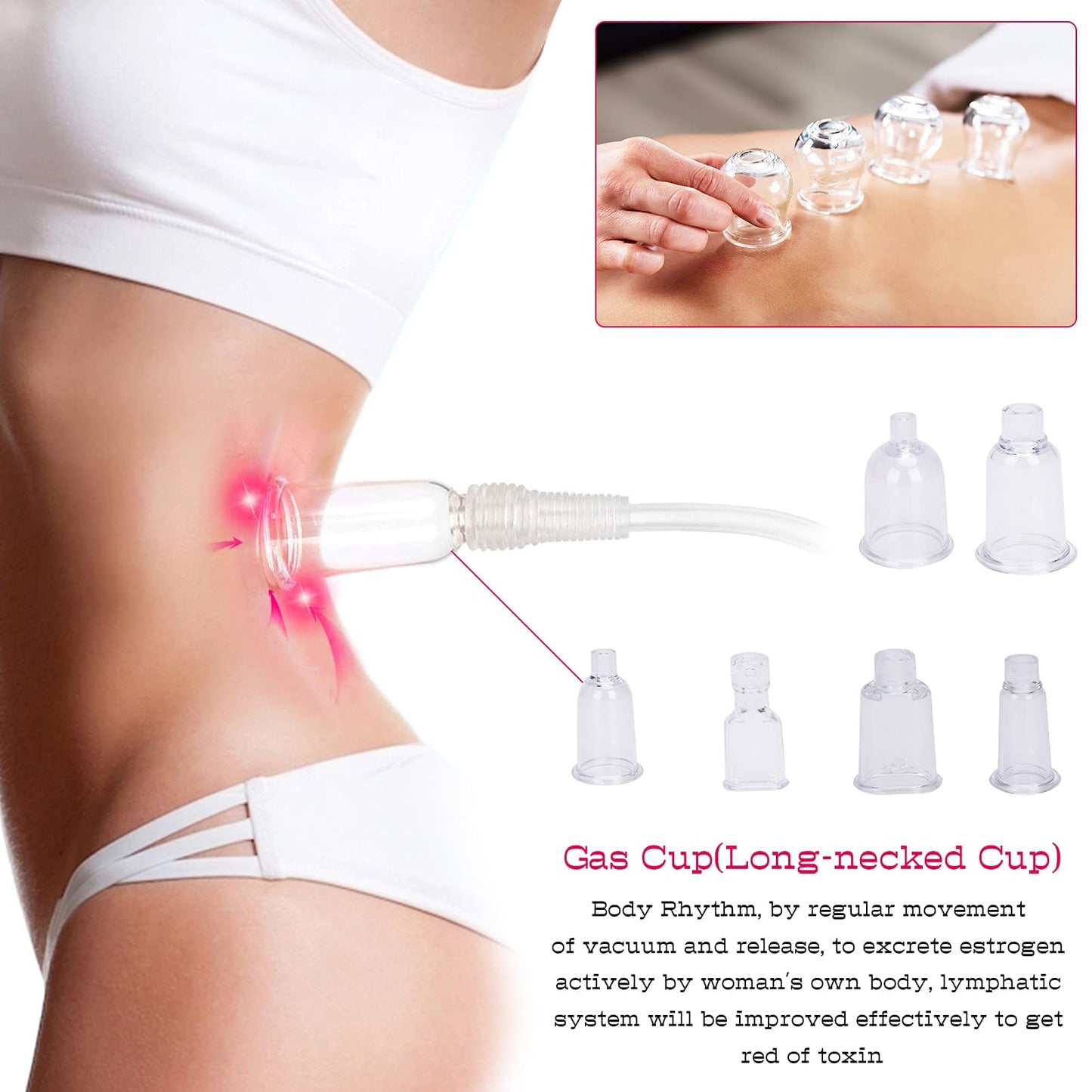 TwoWin Multifunctional Vacuum Therapy Machine, Cupping Therapy Sets, Cupping Scraping Body Shape Massager Adjustable Suction and 6 Modes with 30 Cups and 3 Pumps