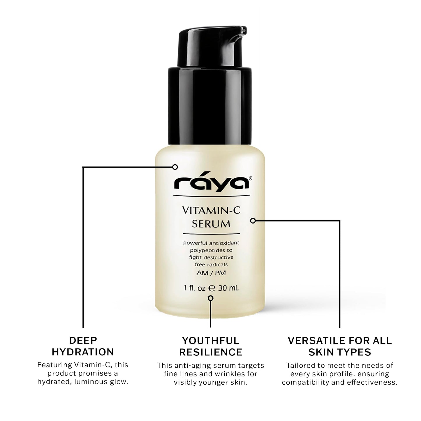 RAYA Radiance-Boosting Vitamin C Face Serum | Helps Minimize the Look of Dark Spots | Antioxidant-Rich & Glow-Enhancing Skincare | Tone-Refining & Luminous-Looking Complexion for All Skin Types