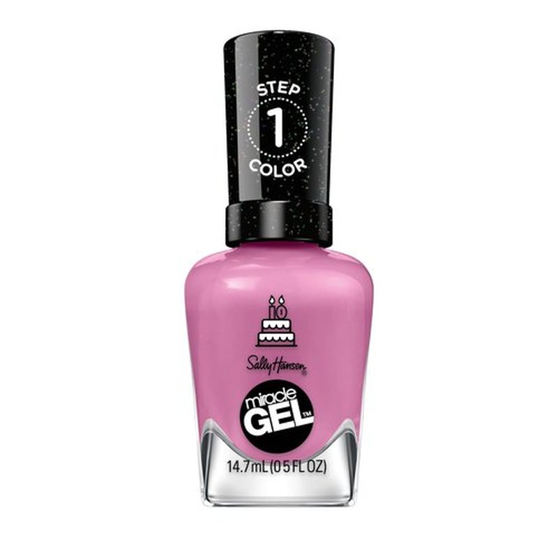 Sally Hansen Miracle Gel™, One Gel of a Party Friggin' Love Hue, Long Lasting, Gel-Like Formula, No UV Lamp Needed, Pink Nail Polish