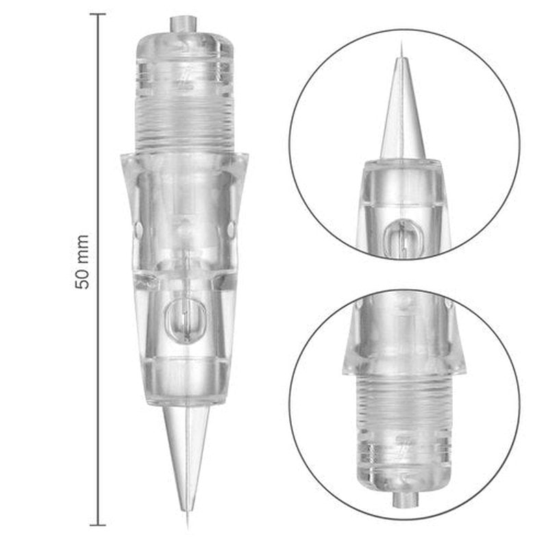 CHUSE C22 Prevents Ink Spitback Safety Tattoo Pro Cartridges Needles Permanent Makeup Needles Box of 10Pcs (1R 0.35)