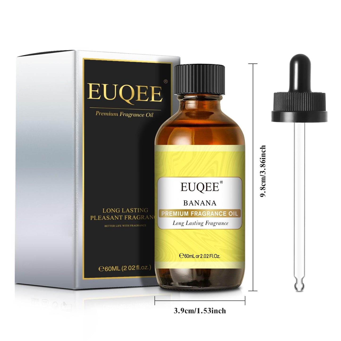 EUQEE 2.02 Fl oz Banana Fragrance Oil, Premium Fragrance Essential Oil with Glass Dropper for Diffuser, Soap Candle Making - 60ml
